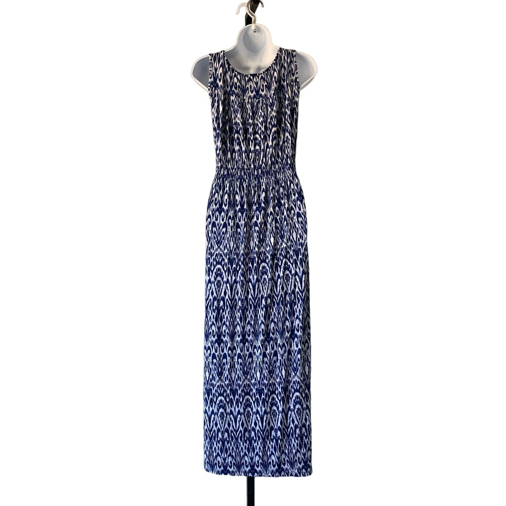 Blue and White Maxi Dress - Picture 4 of 5
